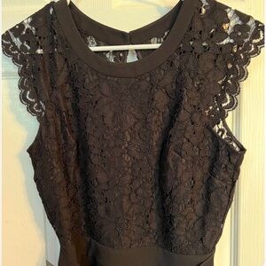 bebe Black Lace Detail Jumpsuit